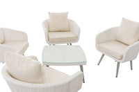 CLP Lounge-Set Ameland Flachrattan cremeweiß 40 cm (Hellgrau) – Produktabbildung 4
