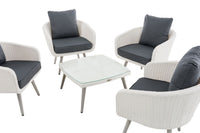 CLP Lounge-Set Ameland Flachrattan eisengrau 40 cm (Hellgrau) – Produktabbildung 3
