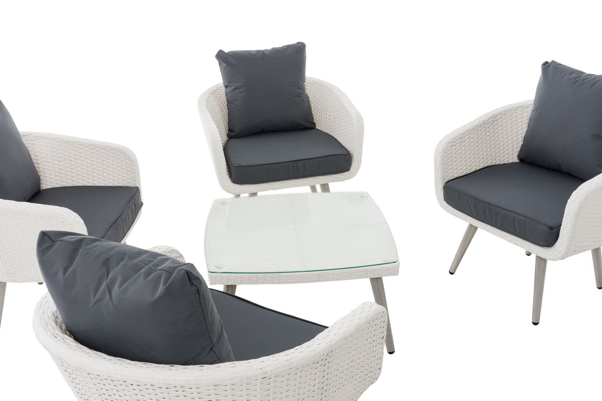 CLP Lounge-Set Ameland Flachrattan eisengrau 40 cm (Hellgrau) – Produktabbildung 4