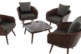 CLP Lounge-Set Ameland Flachrattan anthrazit 45 cm (Dunkelbraun) – Produktabbildung 3