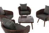 CLP Lounge-Set Ameland Flachrattan anthrazit 45 cm (Dunkelbraun) – Produktabbildung 4
