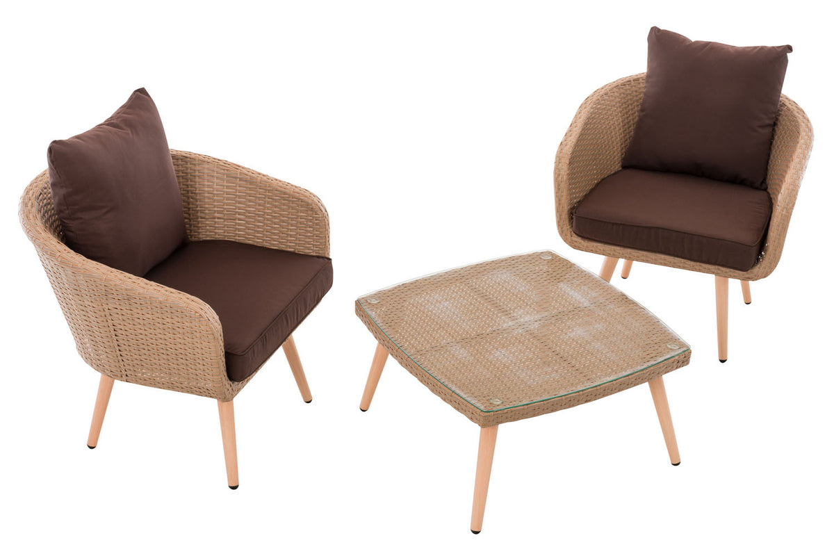 CLP Balkon-Set Ameland Flachrattan terrabraun 40 cm (Hellbraun) – Produktabbildung 2