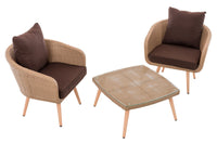 CLP Balkon-Set Ameland Flachrattan terrabraun 40 cm (Hellbraun) – Produktabbildung 2
