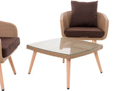 CLP Balkon-Set Ameland Flachrattan terrabraun 40 cm (Hellbraun) – Produktabbildung 3
