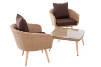 CLP Balkon-Set Ameland Flachrattan terrabraun 40 cm (Hellbraun) – Produktabbildung 4