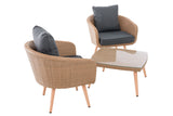 CLP Balkon-Set Ameland Flachrattan eisengrau 40 cm (Hellbraun) – Produktabbildung 4