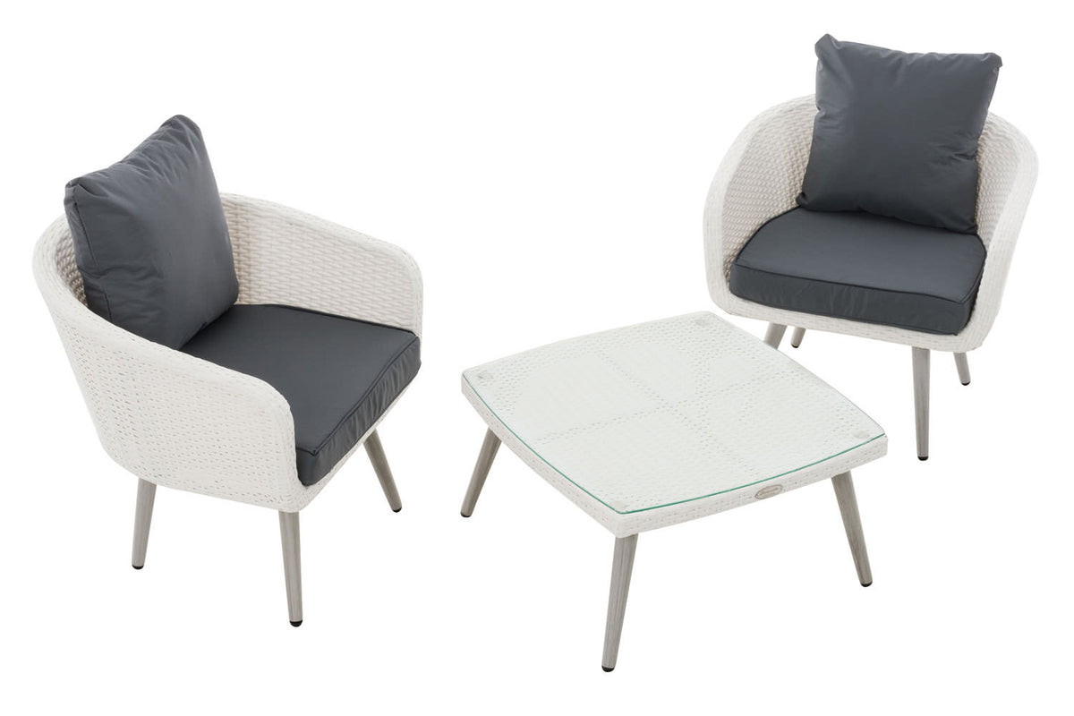 CLP Balkon-Set Ameland Flachrattan eisengrau 40 cm (Hellgrau) – Produktabbildung 2