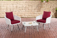 CLP Balkon-Set Ameland Flachrattan rubinrot 40 cm (Hellgrau)