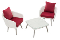 CLP Balkon-Set Ameland Flachrattan rubinrot 40 cm (Hellgrau) – Produktabbildung 2