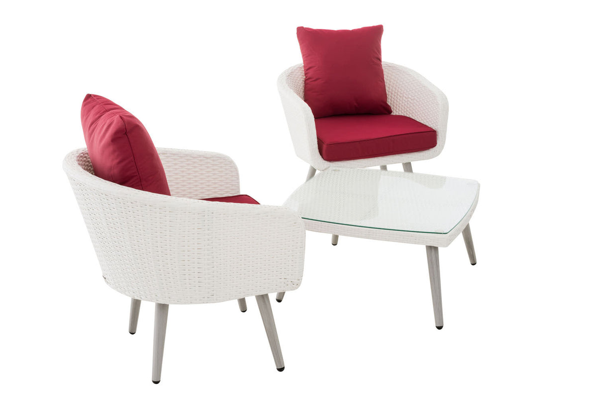 CLP Balkon-Set Ameland Flachrattan rubinrot 40 cm (Hellgrau) – Produktabbildung 4