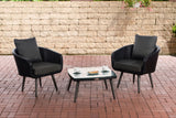 CLP Balkon-Set Ameland Flachrattan anthrazit 40 cm (Dunkelgrau)