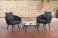 CLP Balkon-Set Ameland Flachrattan eisengrau 45 cm (Dunkelgrau) – Produktabbildung 9