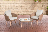 CLP Balkon-Set Ameland Flachrattan cremeweiß 45 cm (Hellbraun)