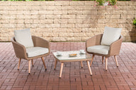 CLP Balkon-Set Ameland Flachrattan cremeweiß 45 cm (Hellbraun)