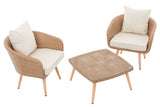 CLP Balkon-Set Ameland Flachrattan cremeweiß 45 cm (Hellbraun) – Produktabbildung 2