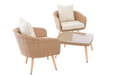 CLP Balkon-Set Ameland Flachrattan cremeweiß 45 cm (Hellbraun) – Produktabbildung 4