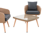 CLP Balkon-Set Ameland Flachrattan eisengrau 45 cm (Hellbraun) – Produktabbildung 3