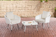 CLP Balkon-Set Ameland Flachrattan cremeweiß 45 cm (Hellgrau)