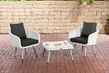 CLP Balkon-Set Ameland Flachrattan anthrazit 45 cm (Hellgrau)