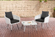 CLP Balkon-Set Ameland Flachrattan anthrazit 45 cm (Hellgrau)