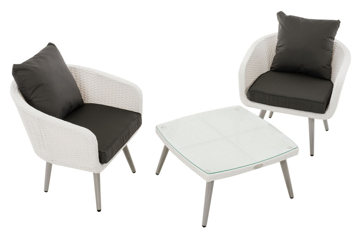CLP Balkon-Set Ameland Flachrattan anthrazit 45 cm (Hellgrau) – Produktabbildung 2