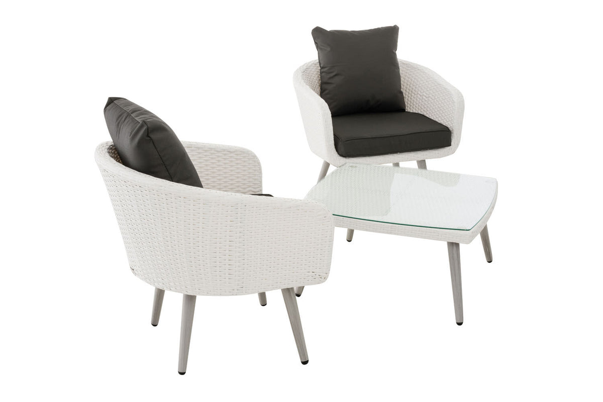 CLP Balkon-Set Ameland Flachrattan anthrazit 45 cm (Hellgrau) – Produktabbildung 4