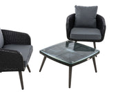CLP Balkon-Set Ameland Flachrattan eisengrau 45 cm (Dunkelgrau) – Produktabbildung 3