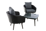 CLP Balkon-Set Ameland Flachrattan eisengrau 45 cm (Dunkelgrau) – Produktabbildung 4