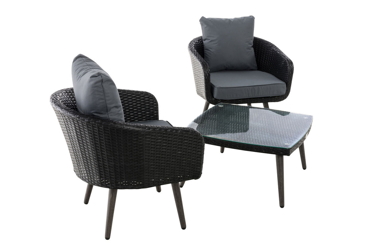 CLP Balkon-Set Ameland Flachrattan eisengrau 45 cm (Dunkelgrau) – Produktabbildung 4