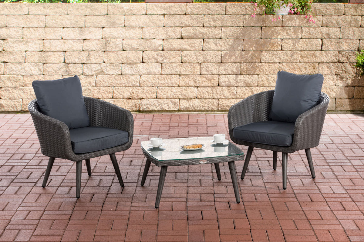 CLP Balkon-Set Ameland Flachrattan eisengrau 45 cm (Dunkelgrau) – Produktabbildung 5