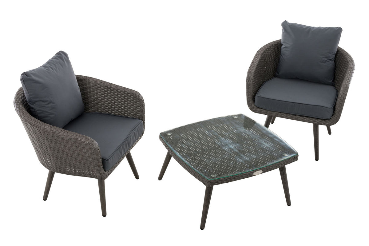 CLP Balkon-Set Ameland Flachrattan eisengrau 45 cm (Dunkelgrau) – Produktabbildung 6
