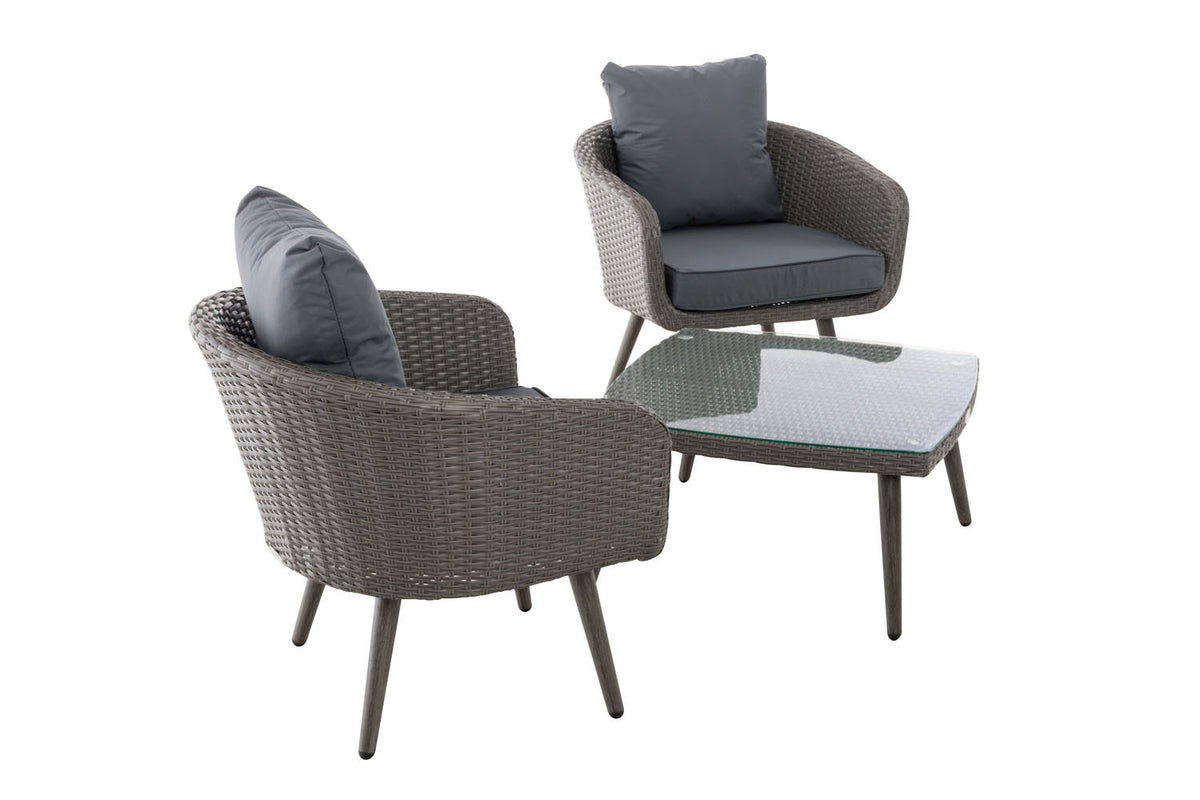 CLP Balkon-Set Ameland Flachrattan eisengrau 45 cm (Dunkelgrau) – Produktabbildung 8