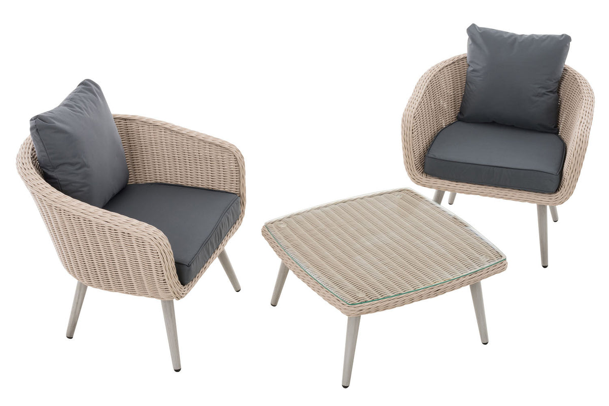 CLP Balkon-Set Ameland Rundrattan eisengrau 40 cm (Hellgrau) – Produktabbildung 2