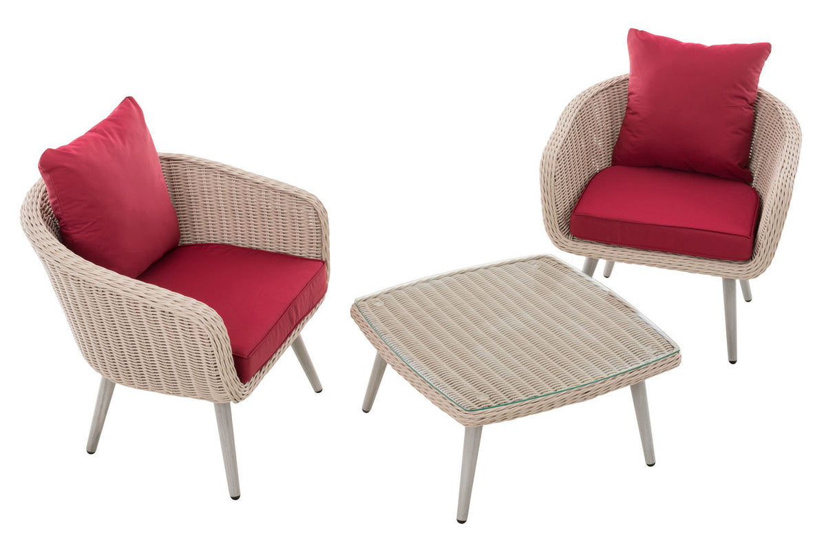 CLP Balkon-Set Ameland Rundrattan rubinrot 40 cm (Hellgrau) – Produktabbildung 2