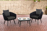 CLP Balkon-Set Ameland Rundrattan anthrazit 40 cm (Dunkelgrau)