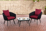 CLP Balkon-Set Ameland Rundrattan rubinrot 40 cm (Dunkelgrau)