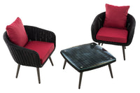 CLP Balkon-Set Ameland Rundrattan rubinrot 40 cm (Dunkelgrau) – Produktabbildung 2