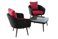 CLP Balkon-Set Ameland Rundrattan rubinrot 40 cm (Dunkelgrau) – Produktabbildung 4