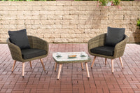 CLP Balkon-Set Ameland Rundrattan anthrazit 40 cm (Hellbraun)