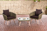 CLP Balkon-Set Ameland Rundrattan terrabraun 40 cm (Hellbraun)