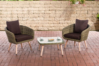 CLP Balkon-Set Ameland Rundrattan terrabraun 40 cm (Hellbraun)