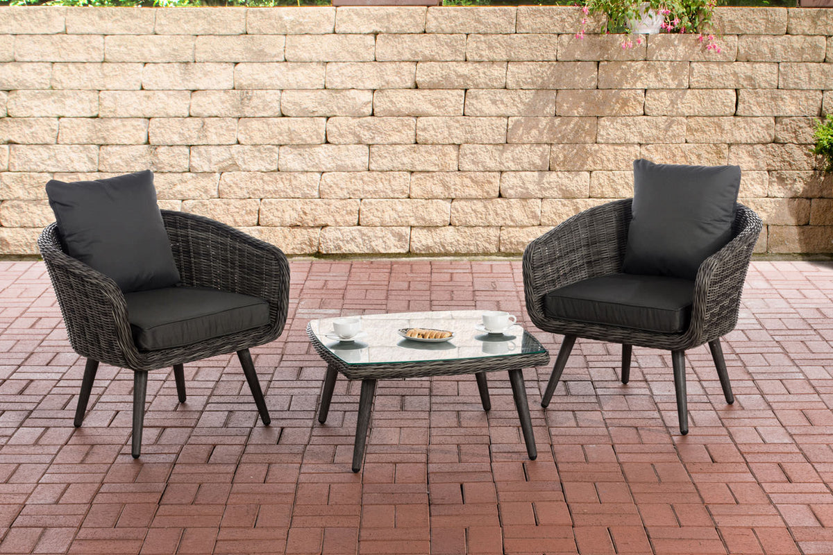 CLP Balkon-Set Ameland Rundrattan anthrazit 40 cm (Dunkelgrau) – Produktabbildung 5
