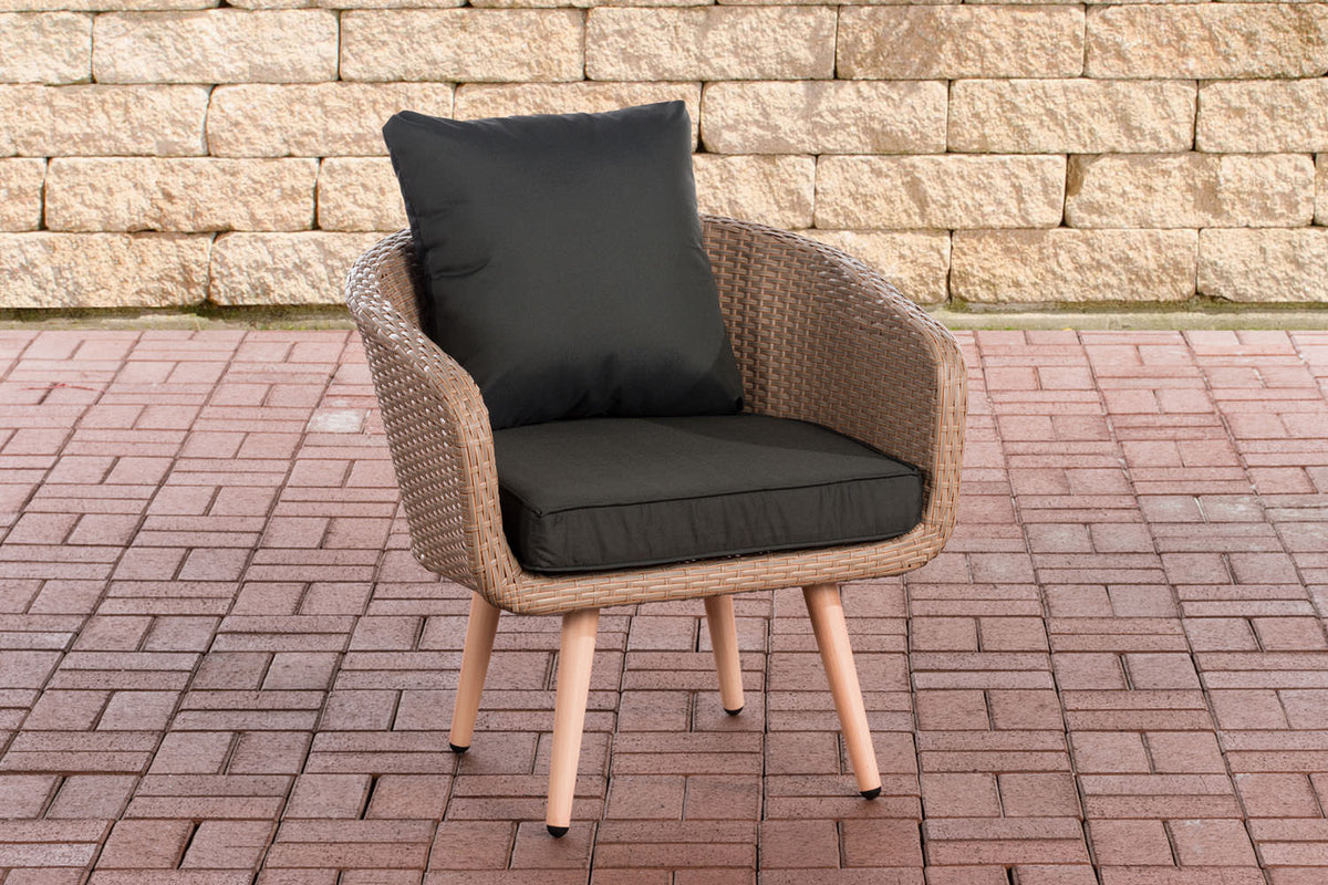 CLP Sessel Ameland Flach anthrazit 40 cm (Hellbraun)