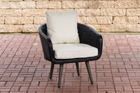 CLP Sessel Ameland Flach cremeweiß 40 cm (Dunkelgrau)