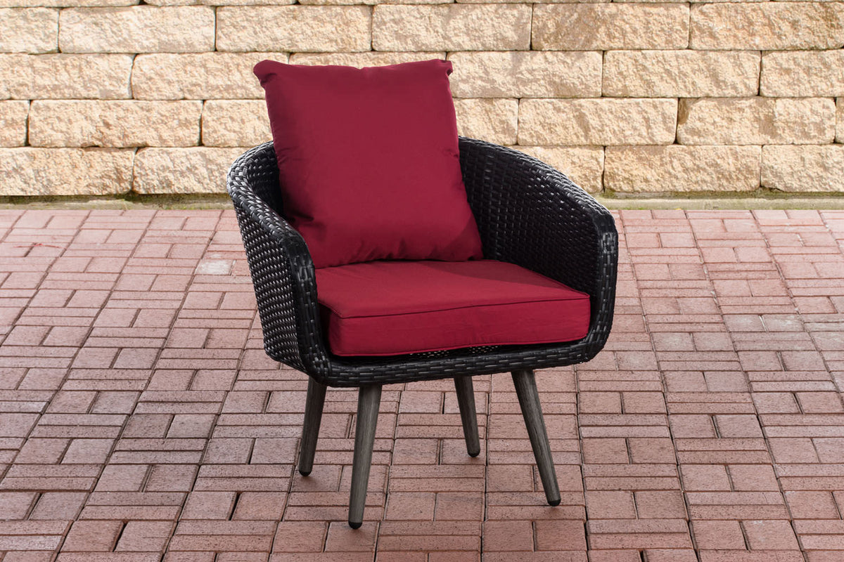 CLP Sessel Ameland Flach rubinrot 40 cm (Dunkelgrau)