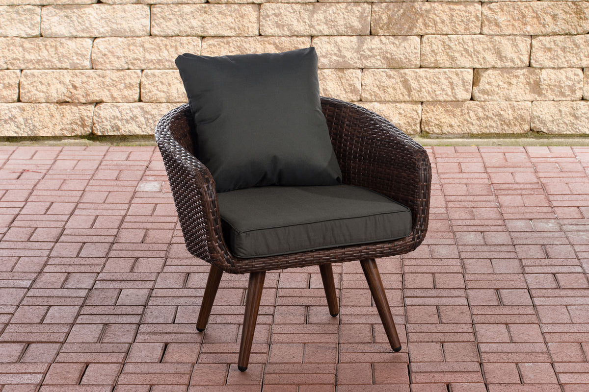 CLP Sessel Ameland Flach anthrazit 40 cm (Dunkelbraun)