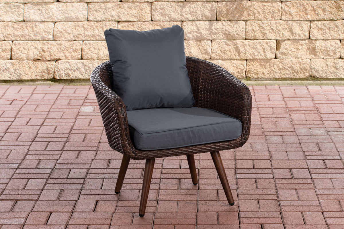 CLP Sessel Ameland Flach eisengrau 40 cm (Dunkelbraun)