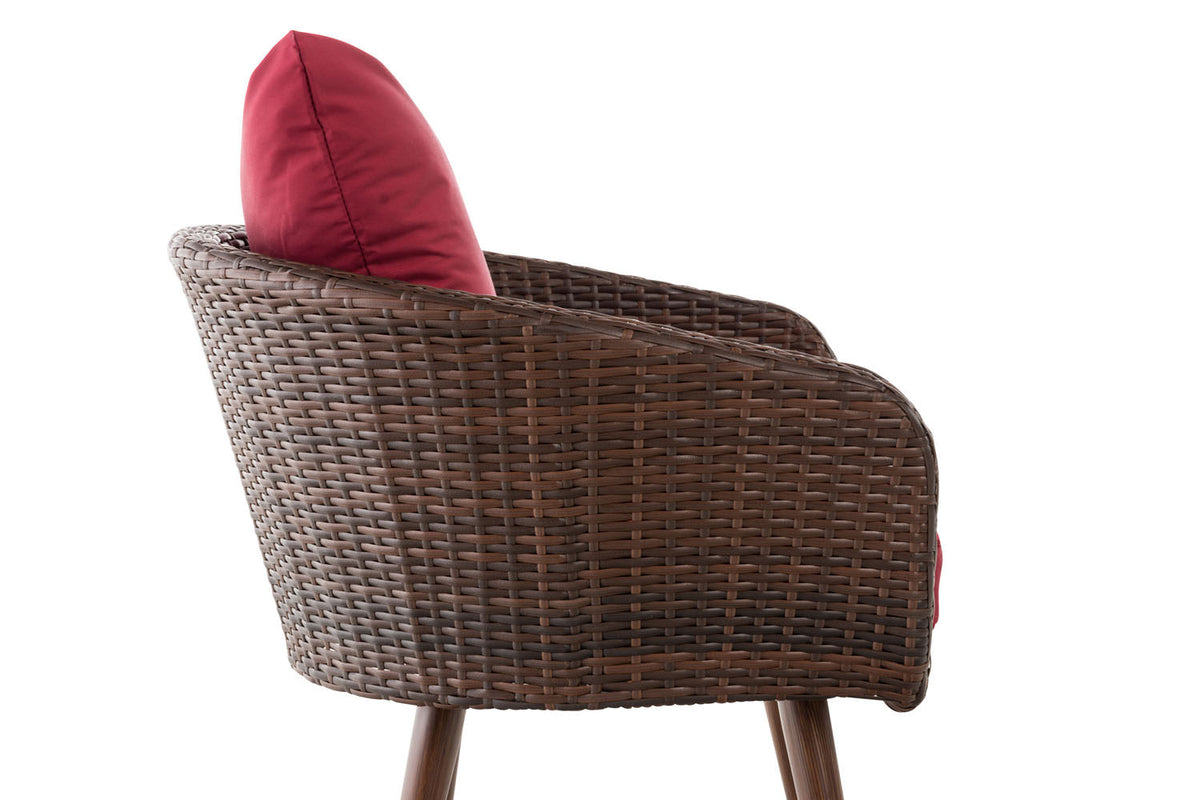 CLP Sessel Ameland Flach rubinrot 40 cm (Dunkelbraun) – Produktabbildung 3