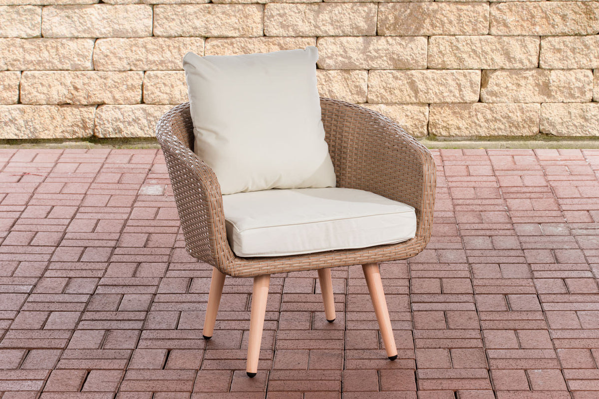 CLP Sessel Ameland Flach cremeweiß 45 cm (Hellbraun)