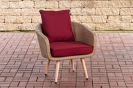 CLP Sessel Ameland Flach rubinrot 45 cm (Hellbraun)
